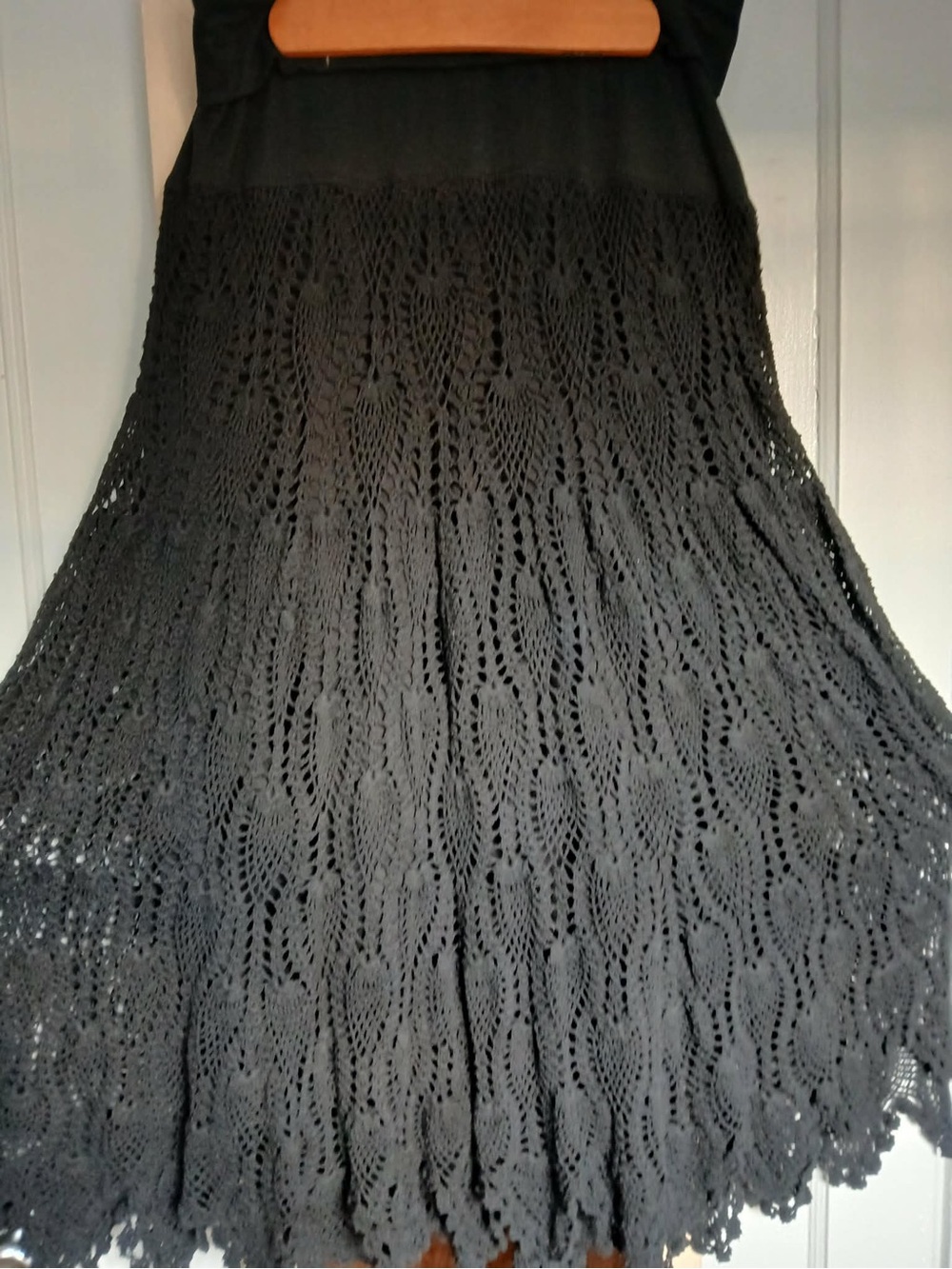 Michael Kors - Black Crochet Maxi Skirt - Flowing Beach Skirt - XL